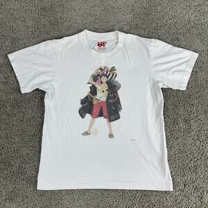 One Piece Luffy Shirt Mens Small White Anime Pirate Graphic Tee Uniqlo UT 2022